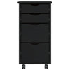 Schwarzer Rollcontainer Antusa aus Moos (Kiefer)