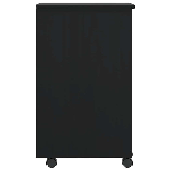 Schwarzer Rollcontainer Antusa aus Moos (Kiefer)