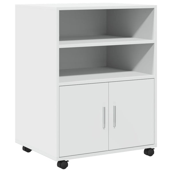 Weißer Schrank auf Rollen Mila 60x48x81cm (Spanplatte)