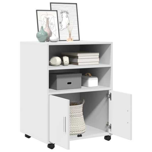 Weißer Schrank auf Rollen Mila 60x48x81cm (Spanplatte)