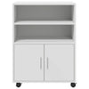 Weißer Schrank auf Rollen Mila 60x48x81cm (Spanplatte)