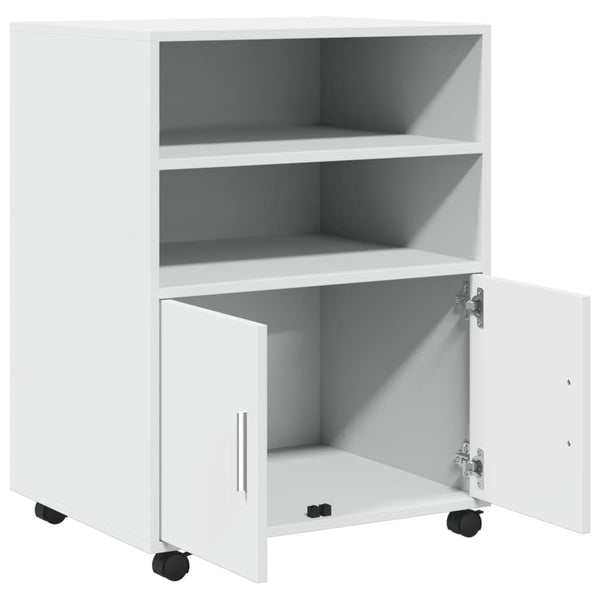 Weißer Schrank auf Rollen Mila 60x48x81cm (Spanplatte)