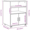 Weißer Schrank auf Rollen Mila 60x48x81cm (Spanplatte)