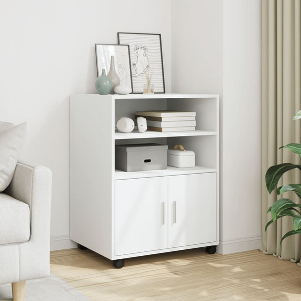 Weißer Schrank auf Rollen Mila 60x48x81cm (Spanplatte)