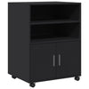 Schwarzer Schrank auf Rollen Mila 60x48x81cm (Spanplatte)