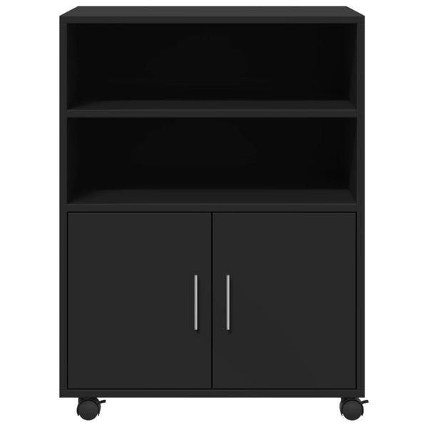 Schwarzer Schrank auf Rollen Mila 60x48x81cm (Spanplatte)
