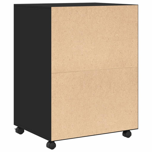 Schwarzer Schrank auf Rollen Mila 60x48x81cm (Spanplatte)