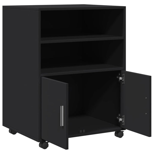 Schwarzer Schrank auf Rollen Mila 60x48x81cm (Spanplatte)