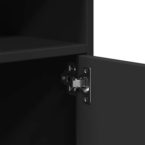 Schwarzer Schrank auf Rollen Mila 60x48x81cm (Spanplatte)