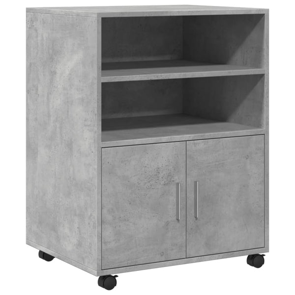 Betongrauer Schrank auf Rollen Mila 60x48x81cm (Spanplatte)