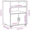 Betongrauer Schrank auf Rollen Mila 60x48x81cm (Spanplatte)