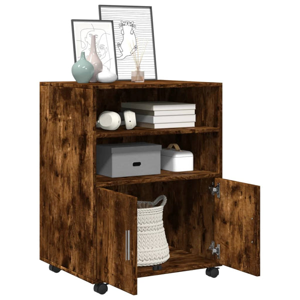Räuchereiche Schrank auf Rollen Mila 60x48x81cm (Holz)