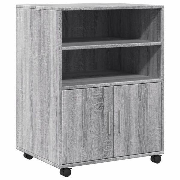 Grauer Schrank auf Rollen Mila 60x48x81cm (Holz)