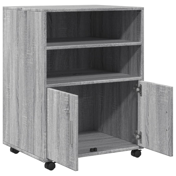 Grauer Schrank auf Rollen Mila 60x48x81cm (Holz)