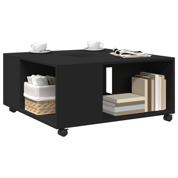 Schwarzer Couchtisch Rachella 80x80x40cm (Holz)