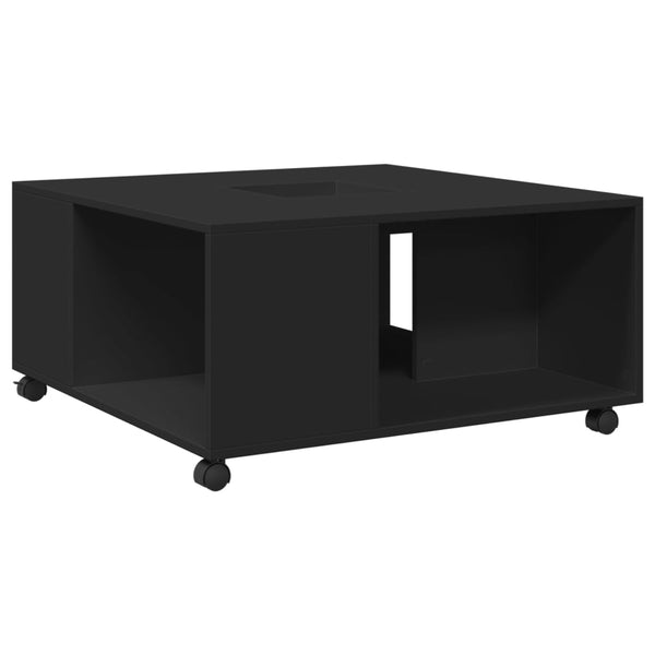Schwarzer Couchtisch Rachella 80x80x40cm (Holz)