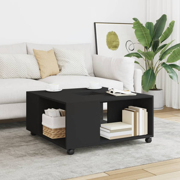 Schwarzer Couchtisch Rachella 80x80x40cm (Holz)