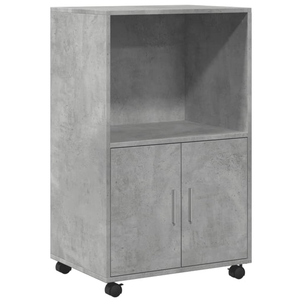 Betongrauer Schrank auf Rollen Caloean 55x40x91cm (Spanplatte)