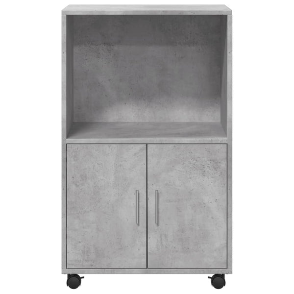 Betongrauer Schrank auf Rollen Caloean 55x40x91cm (Spanplatte)