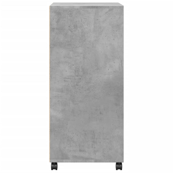 Betongrauer Schrank auf Rollen Caloean 55x40x91cm (Spanplatte)