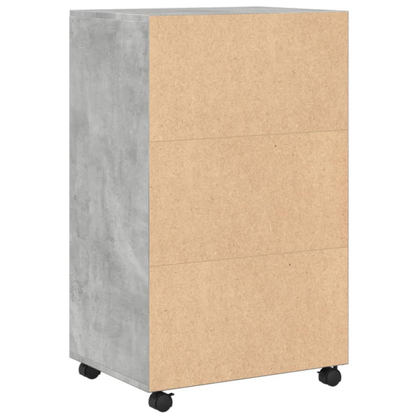 Betongrauer Schrank auf Rollen Caloean 55x40x91cm (Spanplatte)
