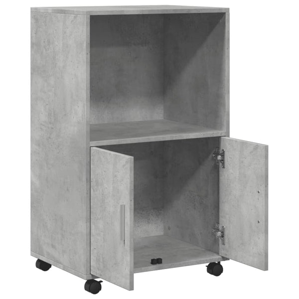 Betongrauer Schrank auf Rollen Caloean 55x40x91cm (Spanplatte)