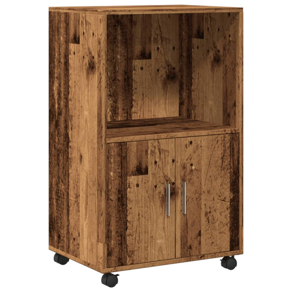 Alter Holzschrank auf Rollen Caloean 55x40x91cm (Spanplatte)