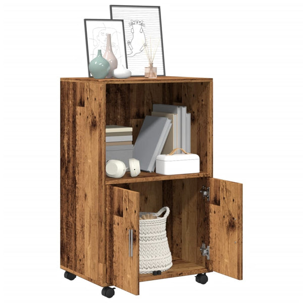 Alter Holzschrank auf Rollen Caloean 55x40x91cm (Spanplatte)