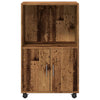 Alter Holzschrank auf Rollen Caloean 55x40x91cm (Spanplatte)