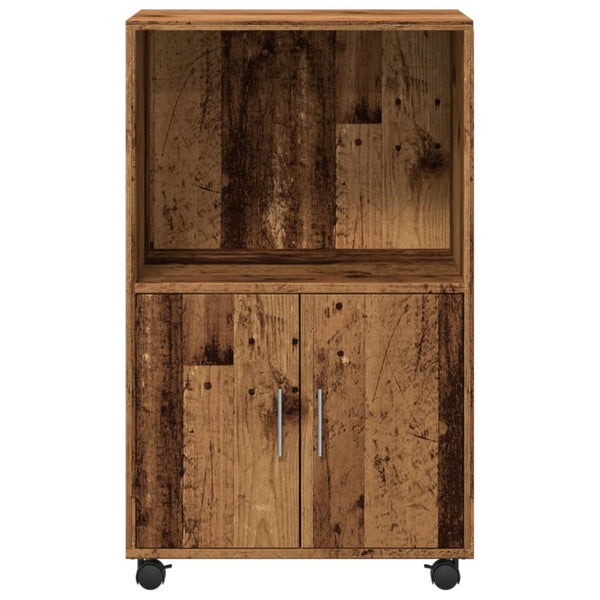 Alter Holzschrank auf Rollen Caloean 55x40x91cm (Spanplatte)