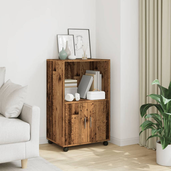 Alter Holzschrank auf Rollen Caloean 55x40x91cm (Spanplatte)
