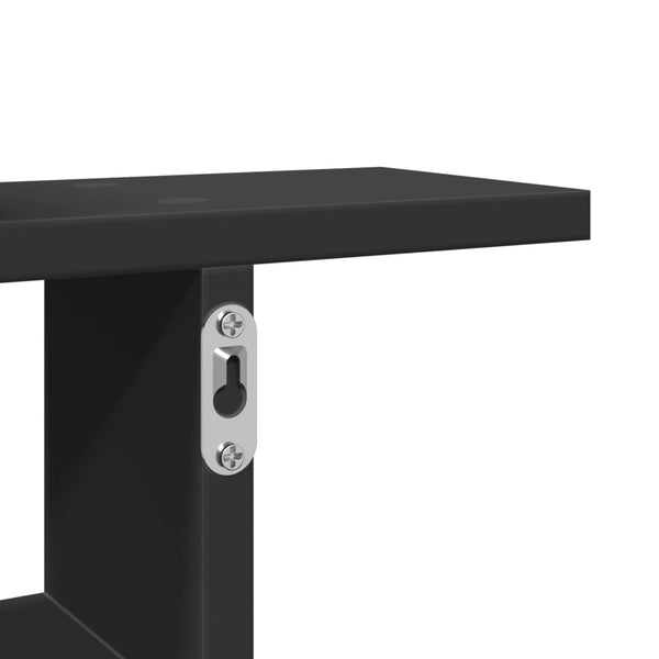 Schwarze Wandregale Eviz 50x12x50cm (2 Stück Holz)