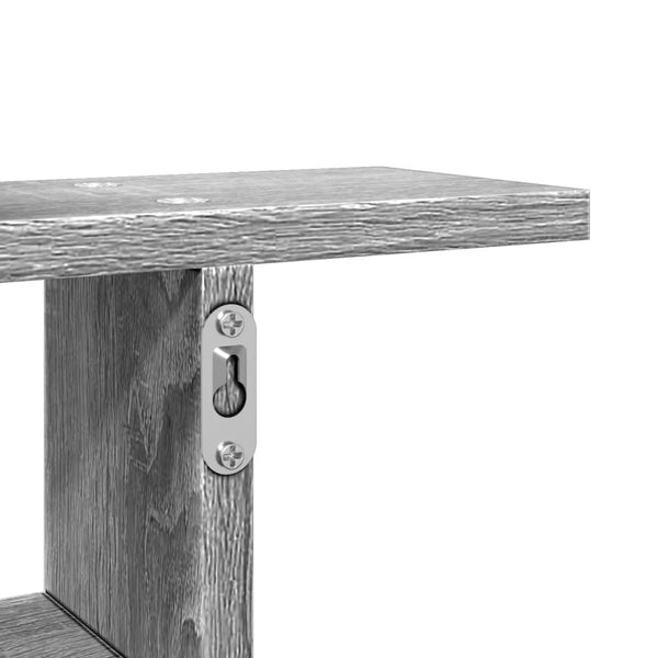 Graues Wandregal Eviz 50x12x50cm (2 Stück Sonoma Holz)