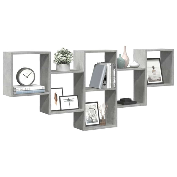 Wandregal Soltut 159x18x66cm, Betongrau (Spanplatte)