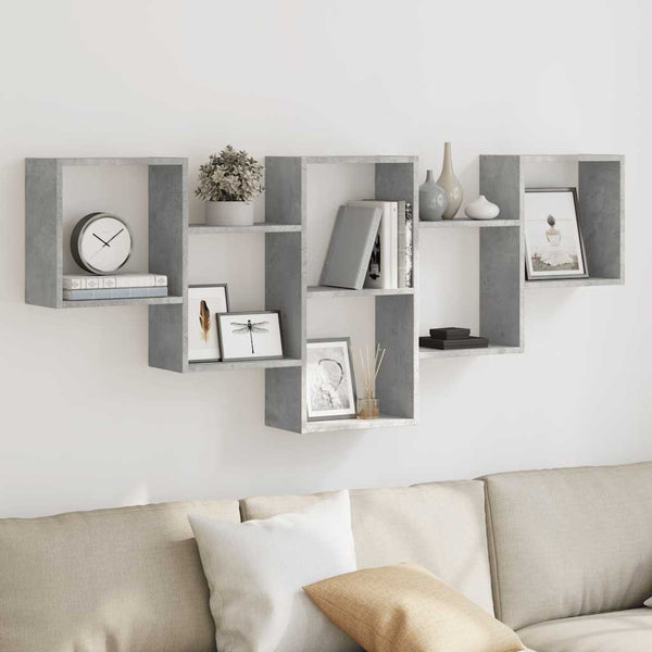 Wandregal Soltut 159x18x66cm, Betongrau (Spanplatte)