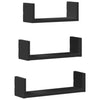 Vigica Holz-Wandregal-Set in Schwarz (3 Stück)