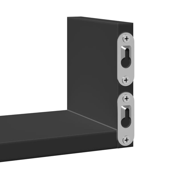 Vigica Holz-Wandregal-Set in Schwarz (3 Stück)
