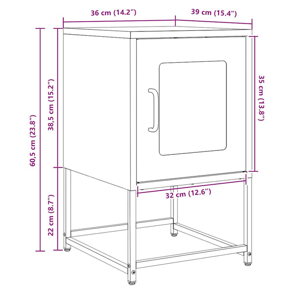 Nachttischschrank Leposava Rosa 36x39x60,5cm