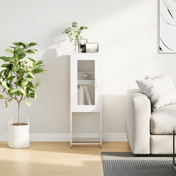 Weißes Sideboard Pandelina 36x39x107cm (kaltgewalzter Stahl)