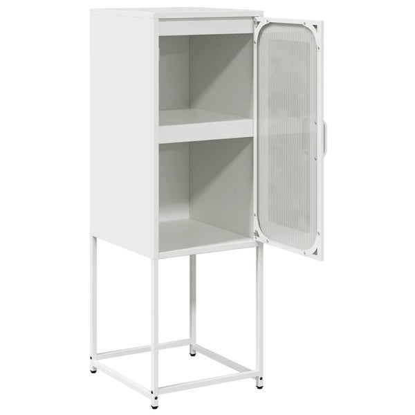 Weißes Sideboard Pandelina 36x39x107cm (kaltgewalzter Stahl)