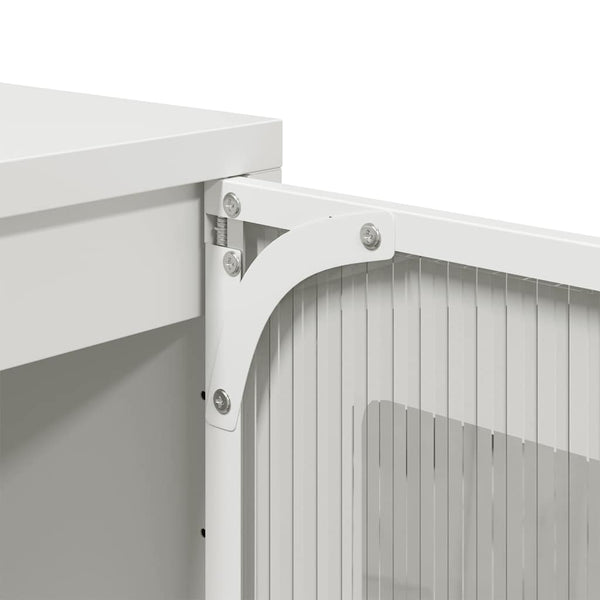 Weißes Sideboard Pandelina 36x39x107cm (kaltgewalzter Stahl)