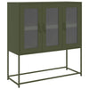 Olivgrünes Sideboard Nestaca 100,5x39x107cm (kaltgewalzter Stahl)