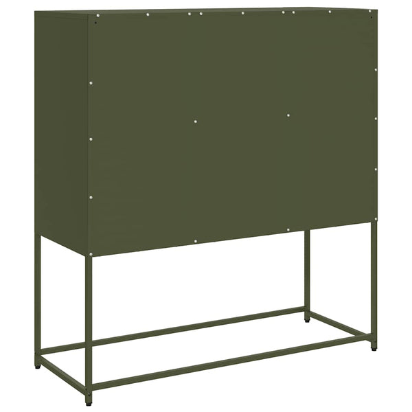 Olivgrünes Sideboard Nestaca 100,5x39x107cm (kaltgewalzter Stahl)