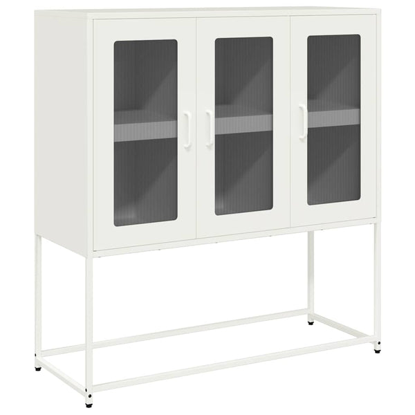 Weißes Sideboard Nestaca 100,5x39x107cm (kaltgewalzter Stahl)