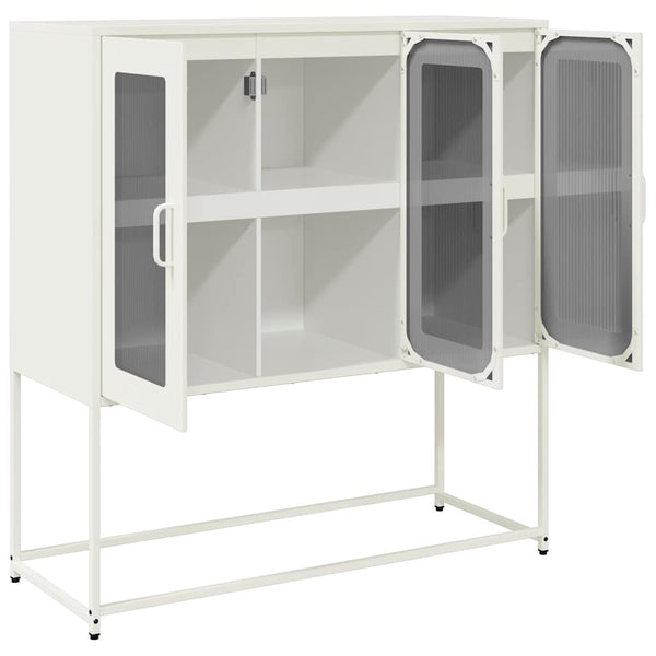 Weißes Sideboard Nestaca 100,5x39x107cm (kaltgewalzter Stahl)