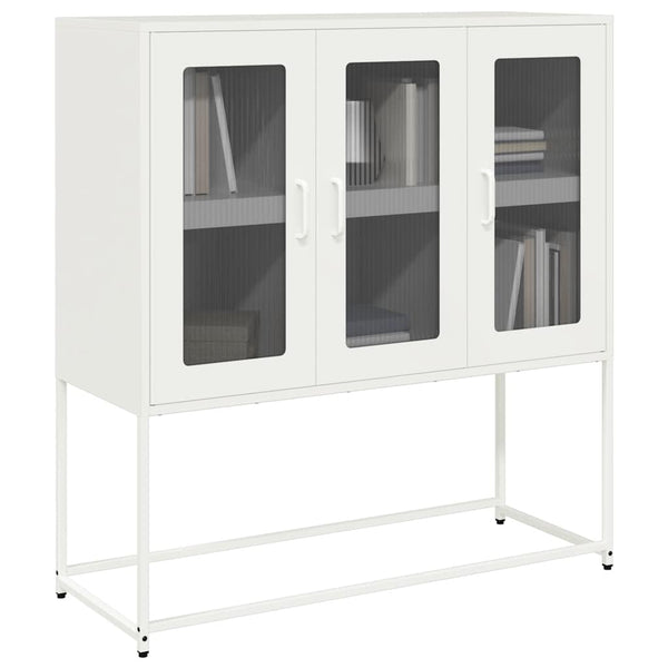 Weißes Sideboard Nestaca 100,5x39x107cm (kaltgewalzter Stahl)