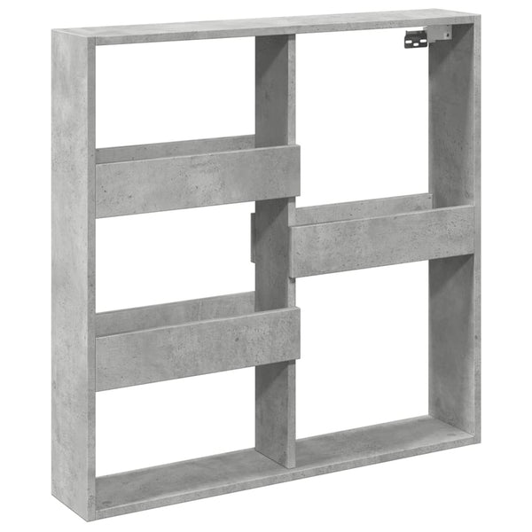 Betongrauer Wandschrank Tabitha 80x15x80cm (Holz)
