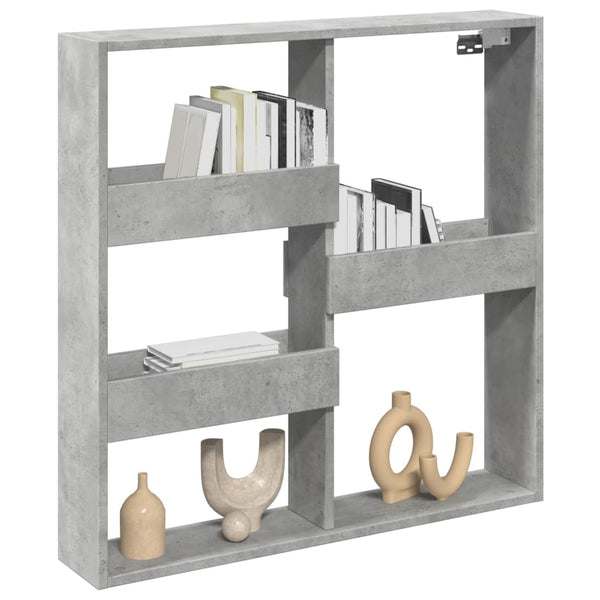 Betongrauer Wandschrank Tabitha 80x15x80cm (Holz)