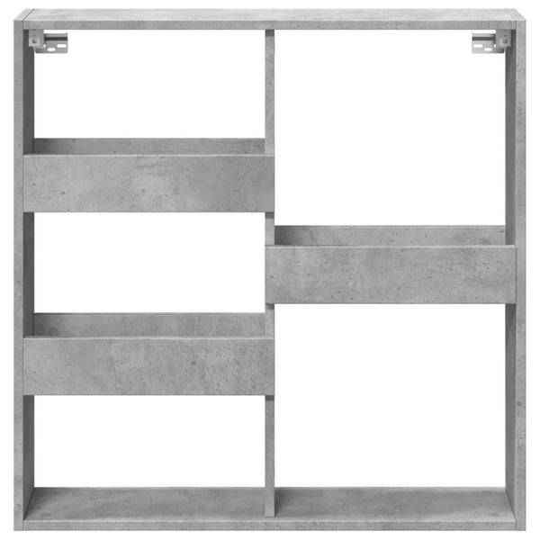 Betongrauer Wandschrank Tabitha 80x15x80cm (Holz)