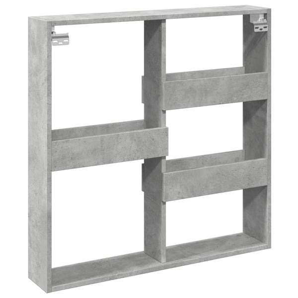 Betongrauer Wandschrank Tabitha 80x15x80cm (Holz)